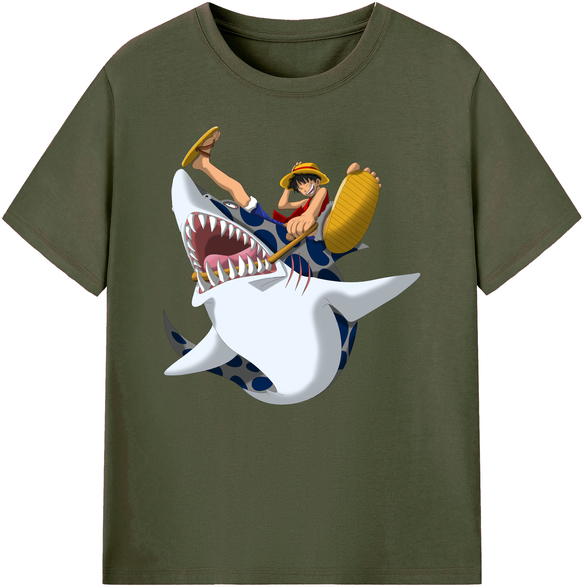 ワンピース モンキー・D・ルフィ ONE PIECE Monkey D. Luffy 綿100％ メンズ半袖Tシャツ｜肌触りやわらか＆通気性
